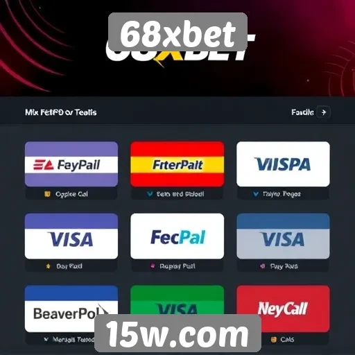 Opções de pagamento disponíveis no 68xbet